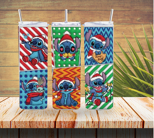 Stitch 3D Panel Christmas Tumbler *527