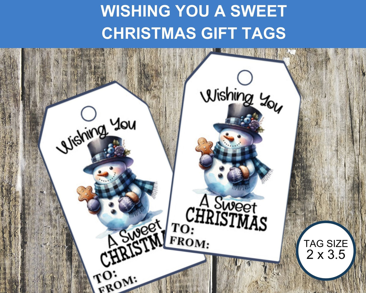 Sweet Christmas Snowman Gift Tags Printable