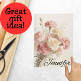 Carnations Personalized Birth Month Flower Notebook