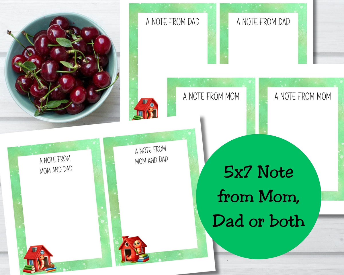 Bookworm Back to School Breakfast Printable Set