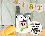 Farm Animal Pringles Labels – Canva Editable Template