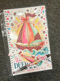 Deep Waters Isaiah 43:2 Christian Notebook Gift Set,Spiral Journal with Matching Bookmark and Pen