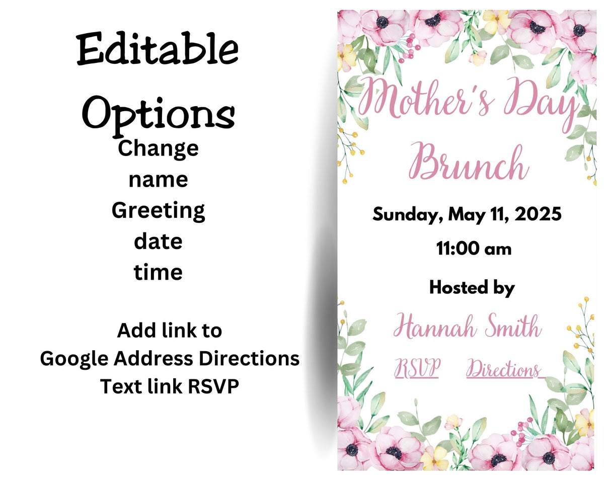 Floral Mothers Day Digital Invitation