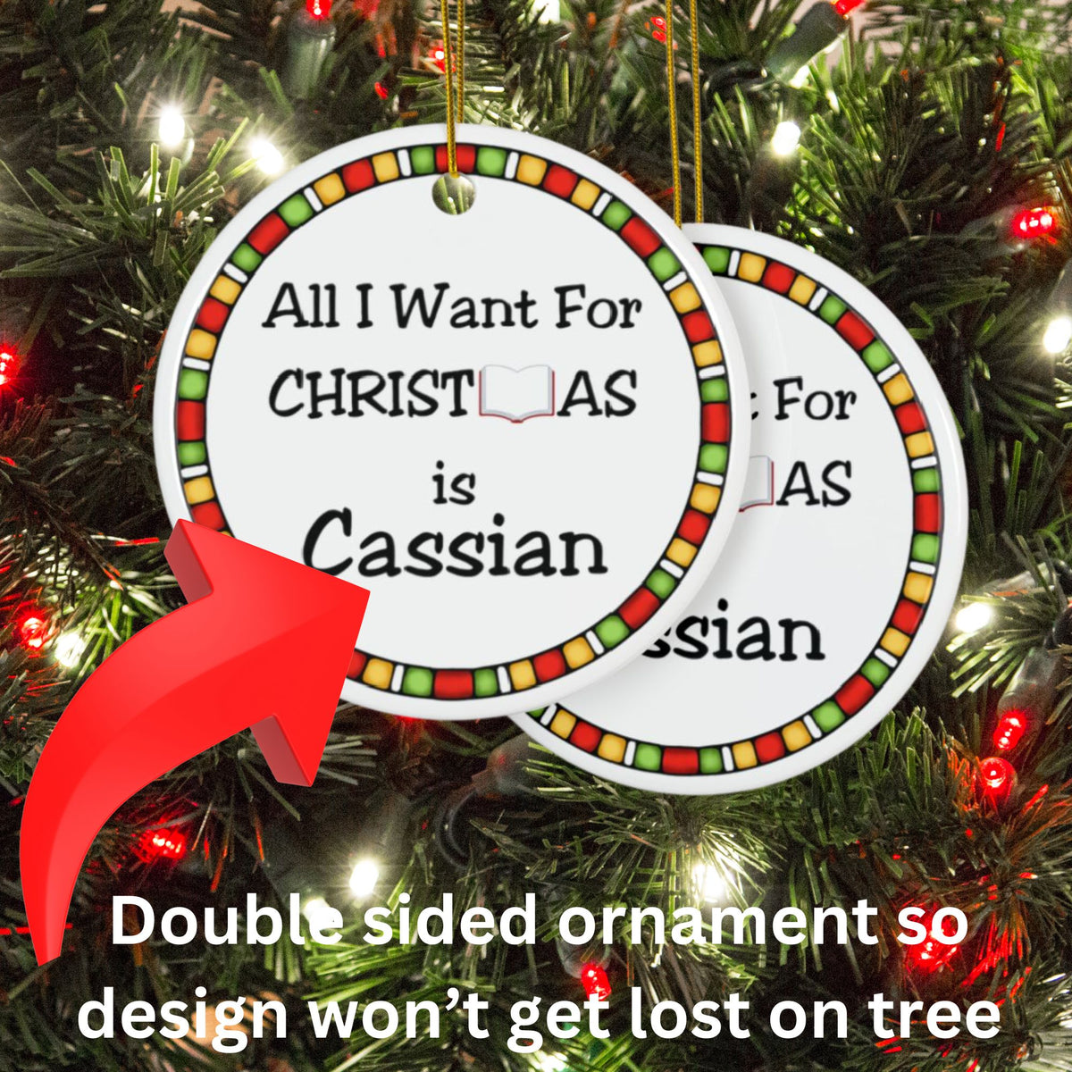 Personalized Book Boyfriend Christmas Ornament for Book Lovers