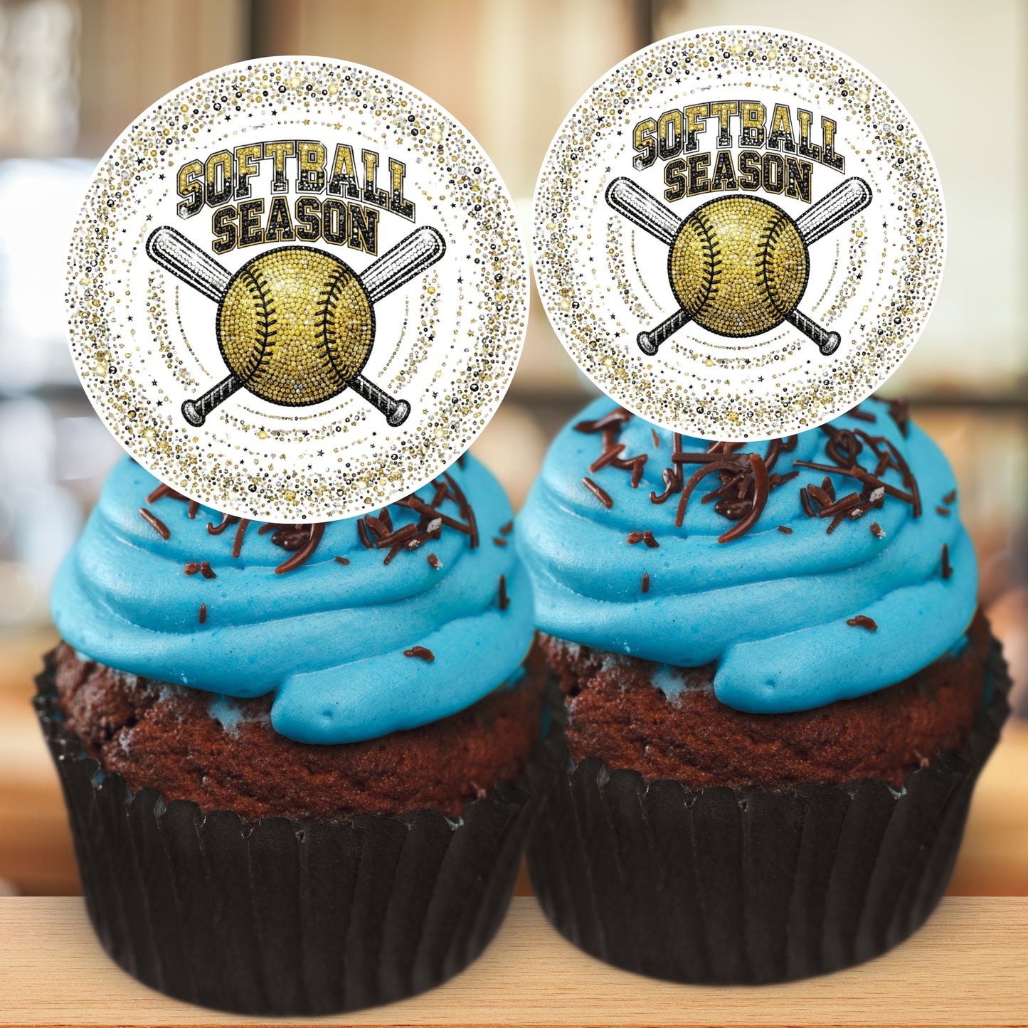 Softball Season Cupcake Toppers Printable