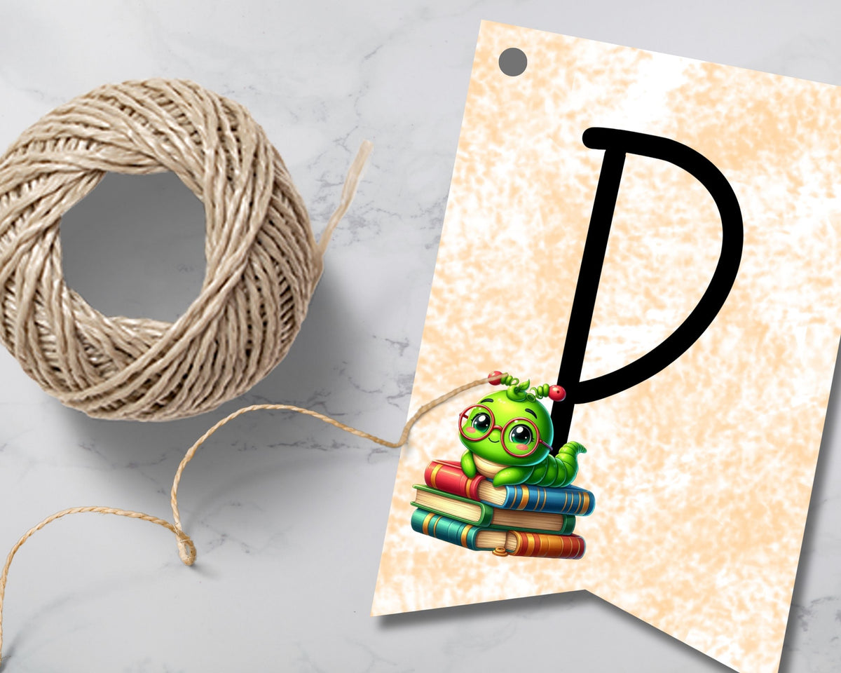 Bookworm Back to School Pennant Banner