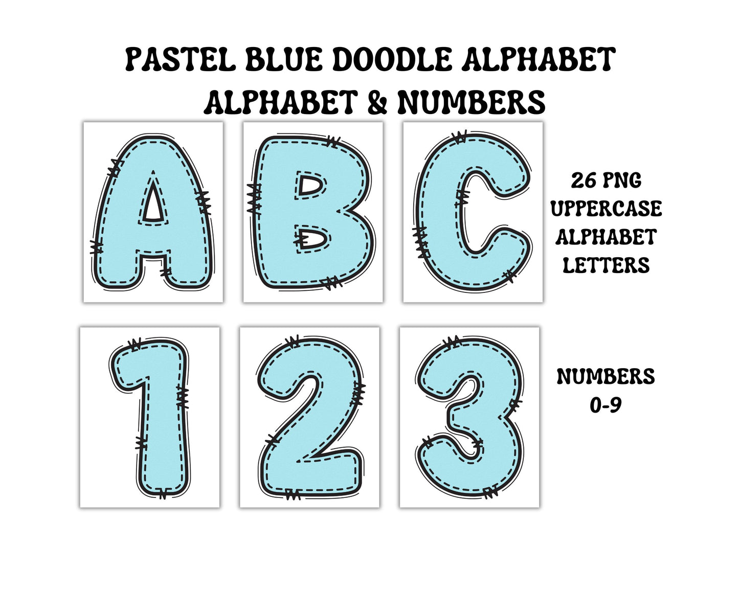 Pastel Colors Doodle Alphabet