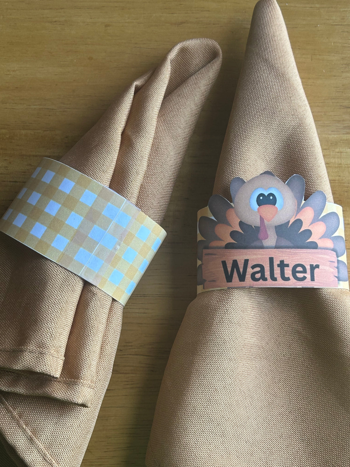 Thanksgiving Turkey Personlizable Napkin Ring Printable with Canva Teamplate