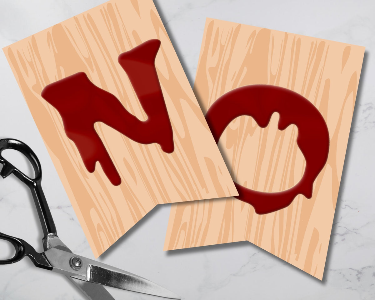 Bloody Wall Halloween Party Pennant Banner Printable