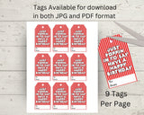 Popping Birthday Printable Gift Tag