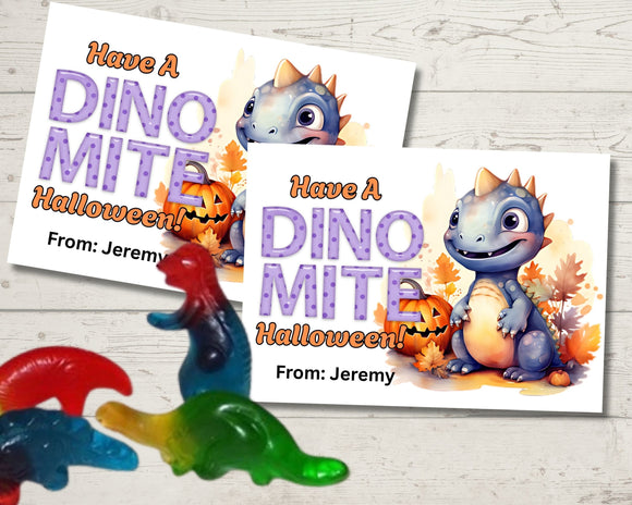Dinomite Halloween Bag Topper Canva Template Printable