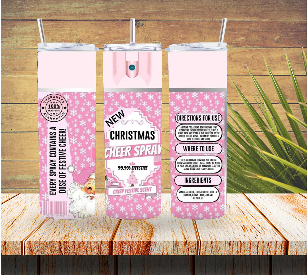 Christmas Cheer Spray 20 ounce Stainless Steel Tumbler   *641