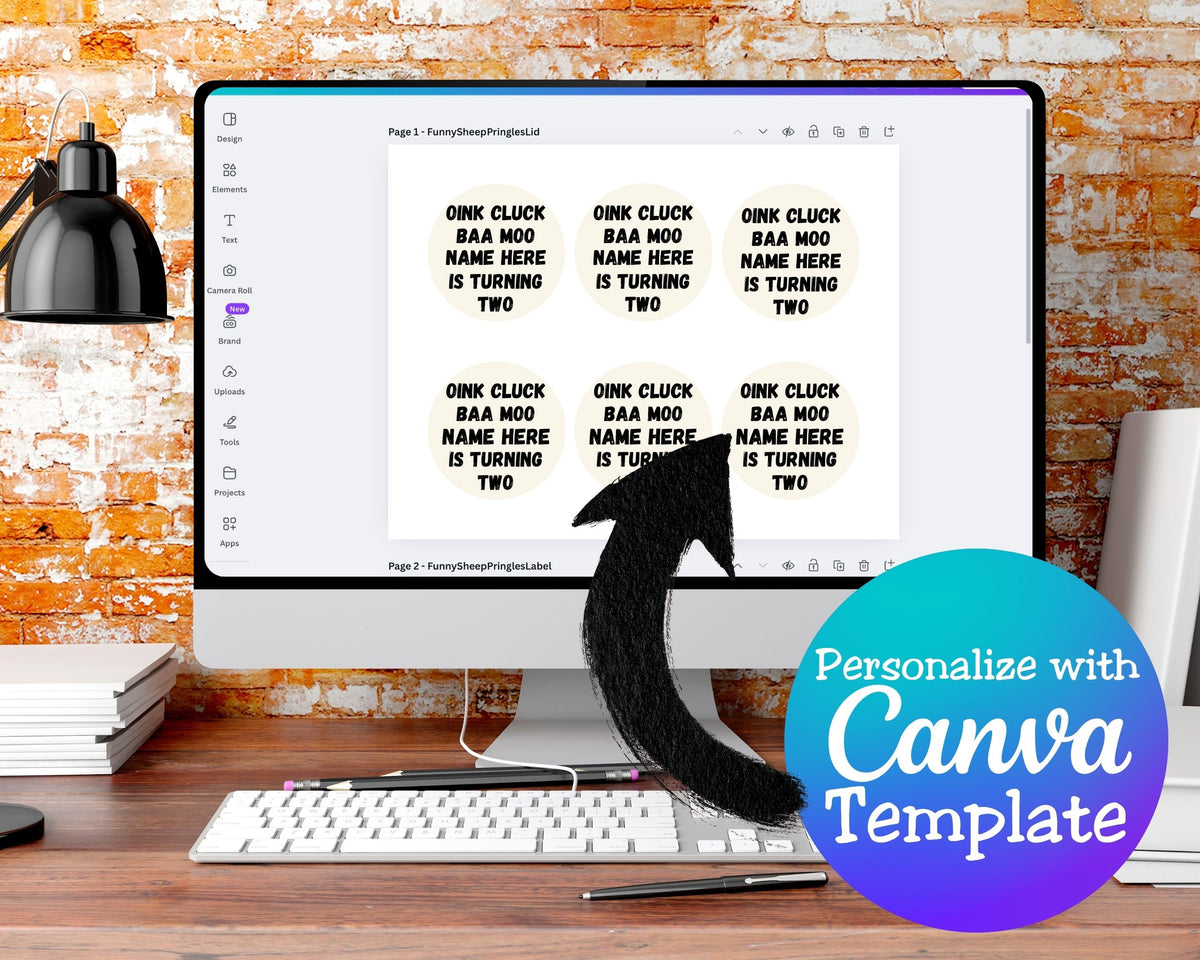 Farm Animal Pringles Labels – Canva Editable Template