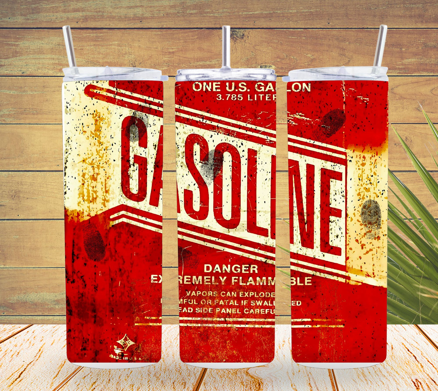 Retro Gasoline Tumbler  *693