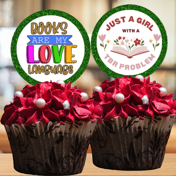 Book Lover Cupcake Topper Printable