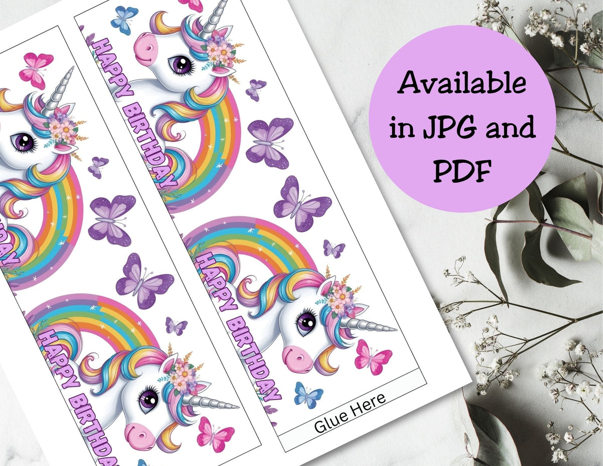 Unicorn Rainbow Pringles Labels Printable Party Favors