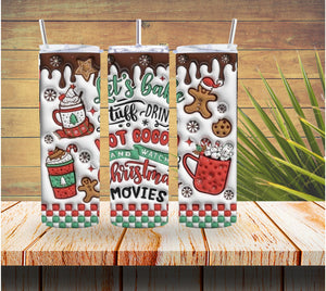 Bake Drink Watch Christmas 3D 20 ounce Stainless Steel Tumbler  *545