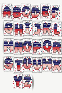 Patriotic Flag Alphabet Hershey Candy Bar Wrapper Printable