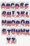 Patriotic Flag Alphabet Hershey Candy Bar Wrapper Printable