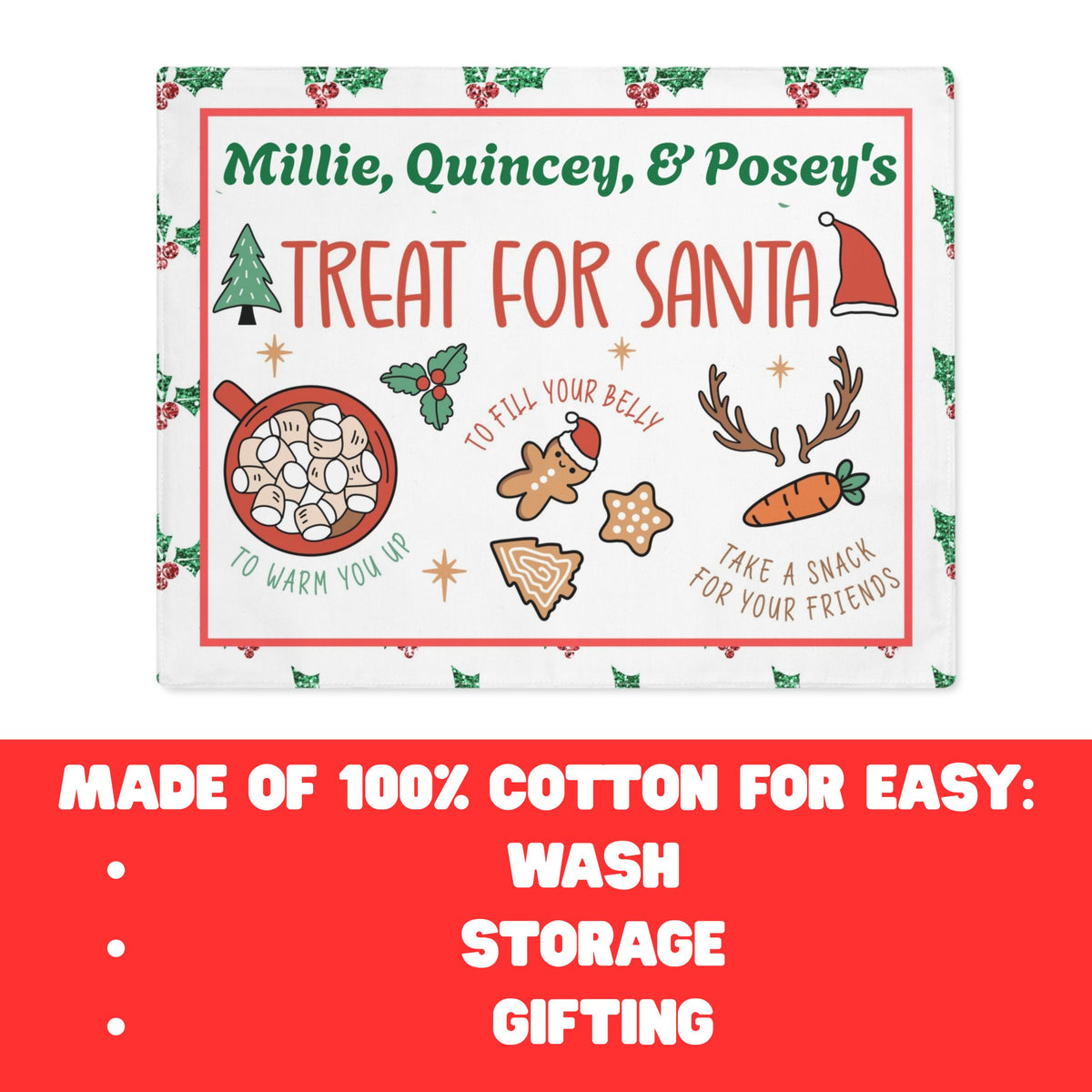 Personalized Santa Snack Tray Placemat