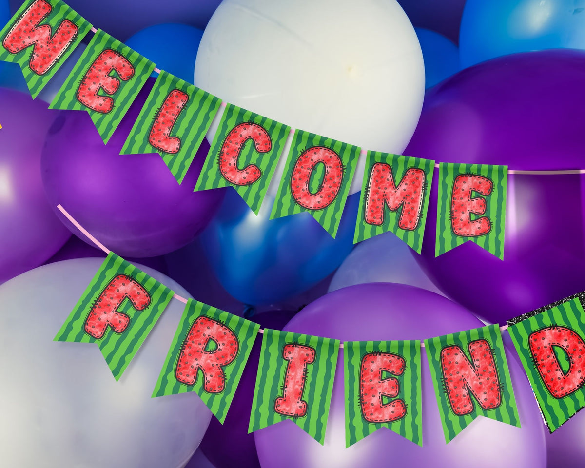 Watermelon Pennant Banner Printable
