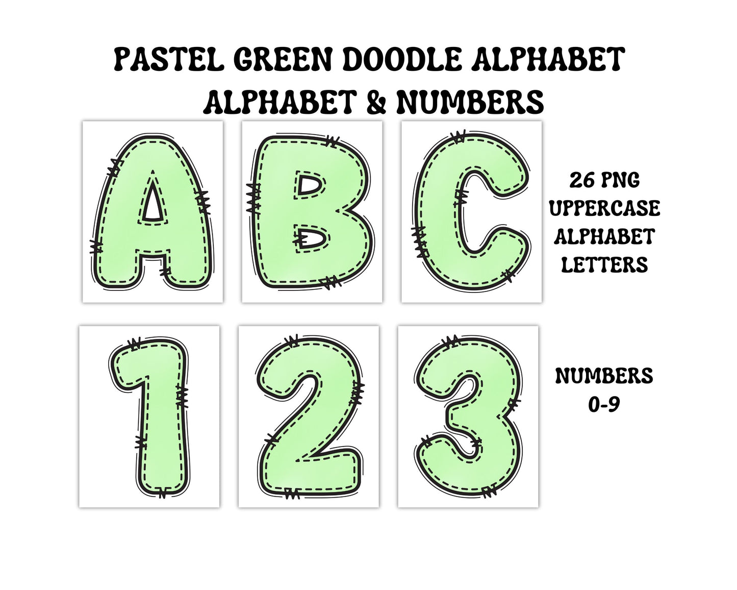 Pastel Colors Doodle Alphabet