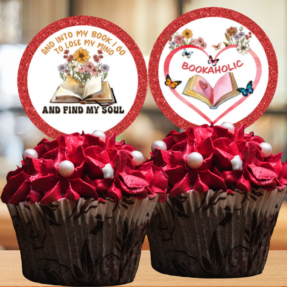 Book Cupcake Topper Printables