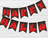 Red Devil Halloween Pennant Banner Printable