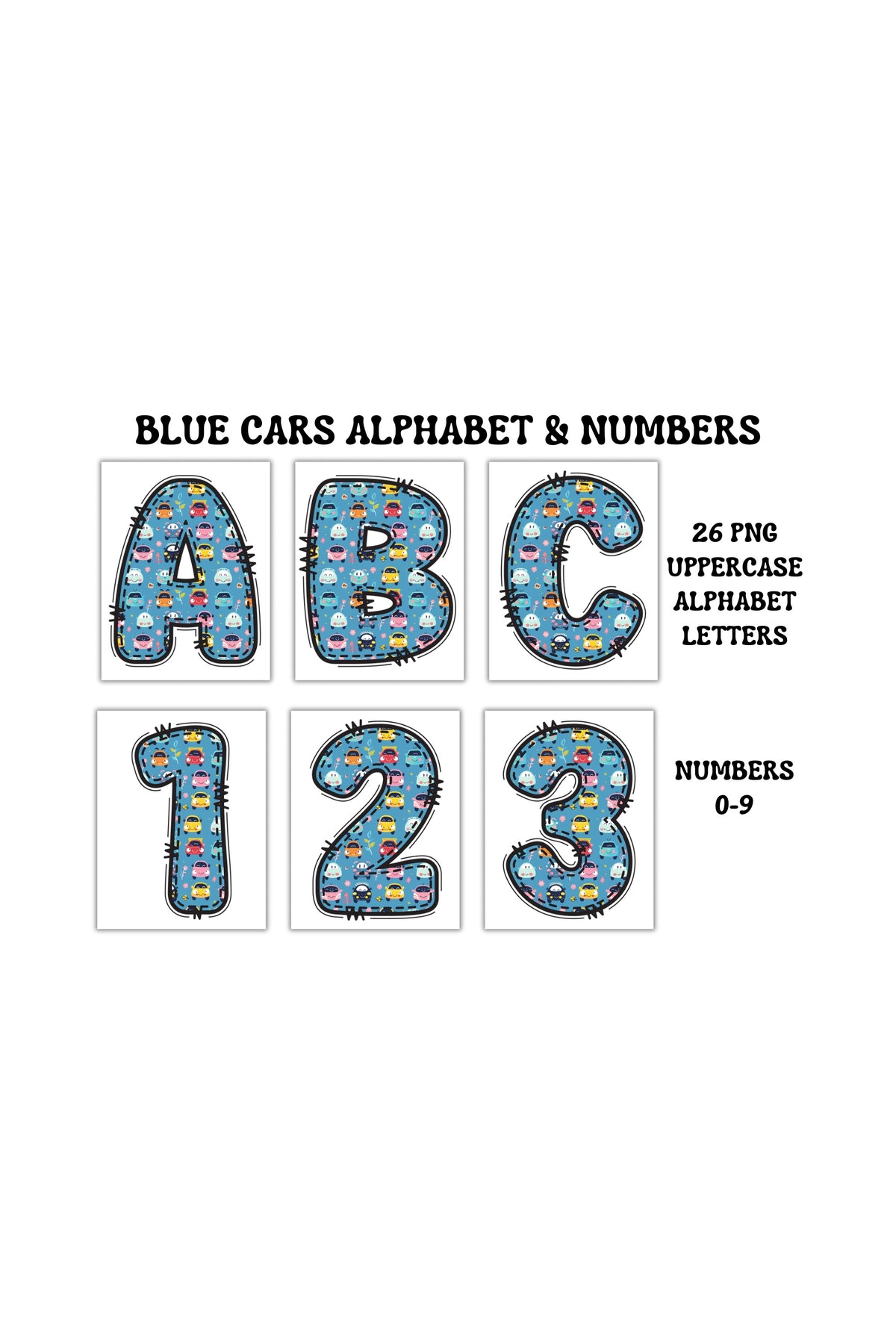 Cars Alphabet Clipart Set