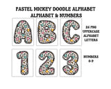 Mickey Heads Doodle Alphabet Clip Art for Parties, Nursery Decor