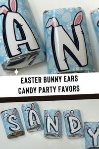 Easter Bunny Ears Alphabet Hershey Candy Bar Wrapper Printable