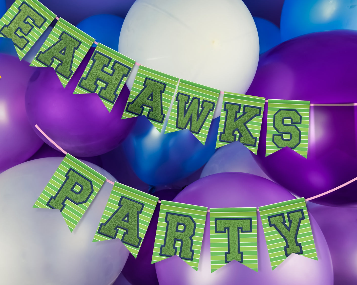 Lime Green and Blue Football Pennant Banner Printable