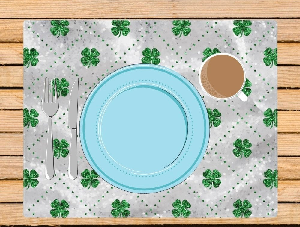 St Patricks Day Four Leaf Clover Placemat
