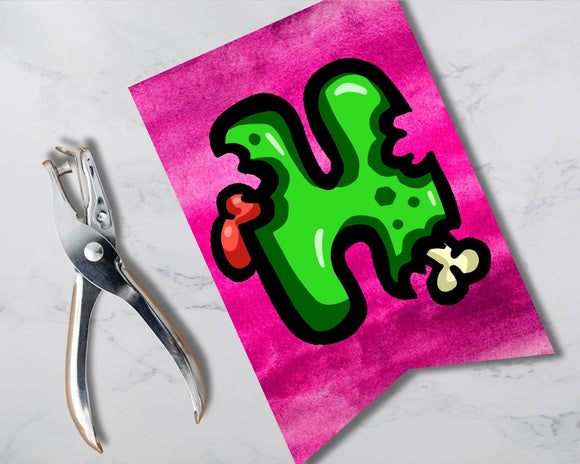 Pink Zombie Halloween Pennant Banner Printable
