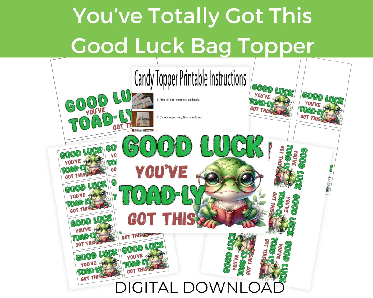 Youve Toad-ly Got This Good Luck Candy Bag Topper Printable