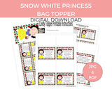 Snow White Princess Seeds Bag Topper Printable