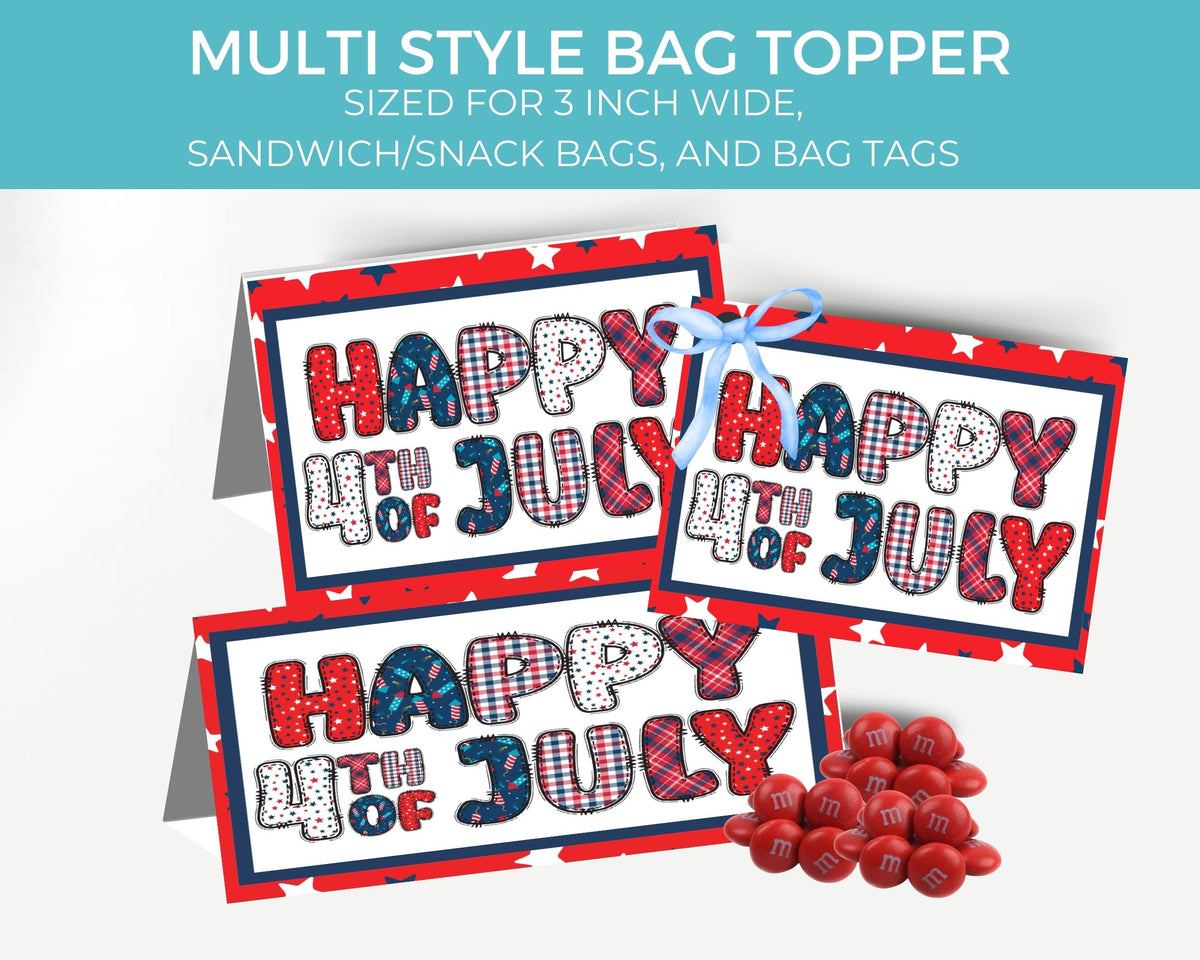 Happy 4th of July Candy Bag Topper Printable