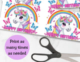 Unicorn Rainbow Pringles Labels Printable Party Favors