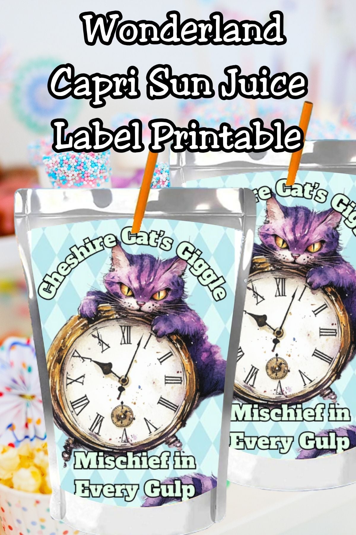 Vintage Alice in Wonderland Capri Sun Printable Label