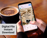 Our Next Chapter Book Themed Pregnancy Announcement Canva Template