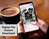 Player 3 Gamer Baby Announcement Canva Template