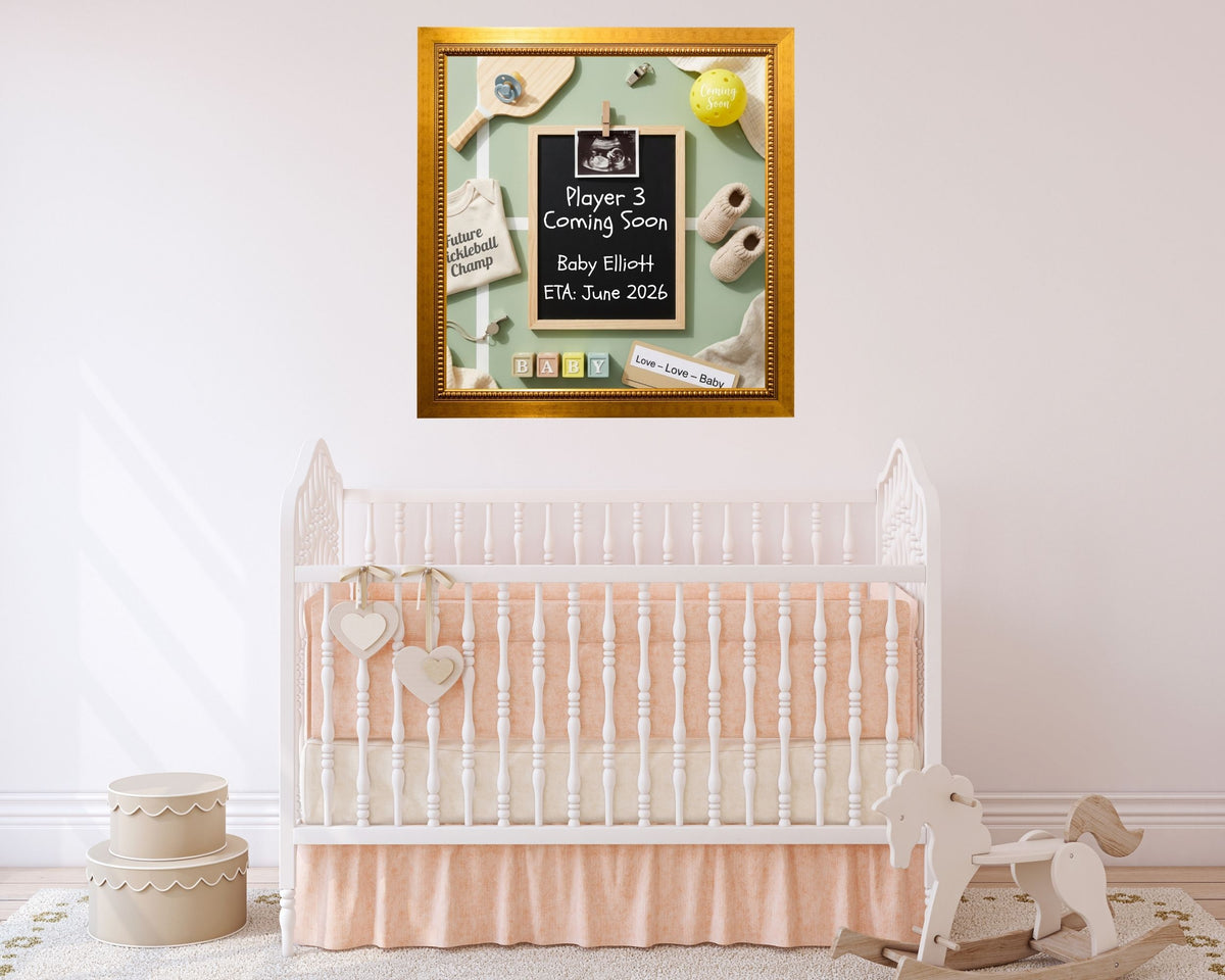 Pickleball Baby Announcement Canva Template