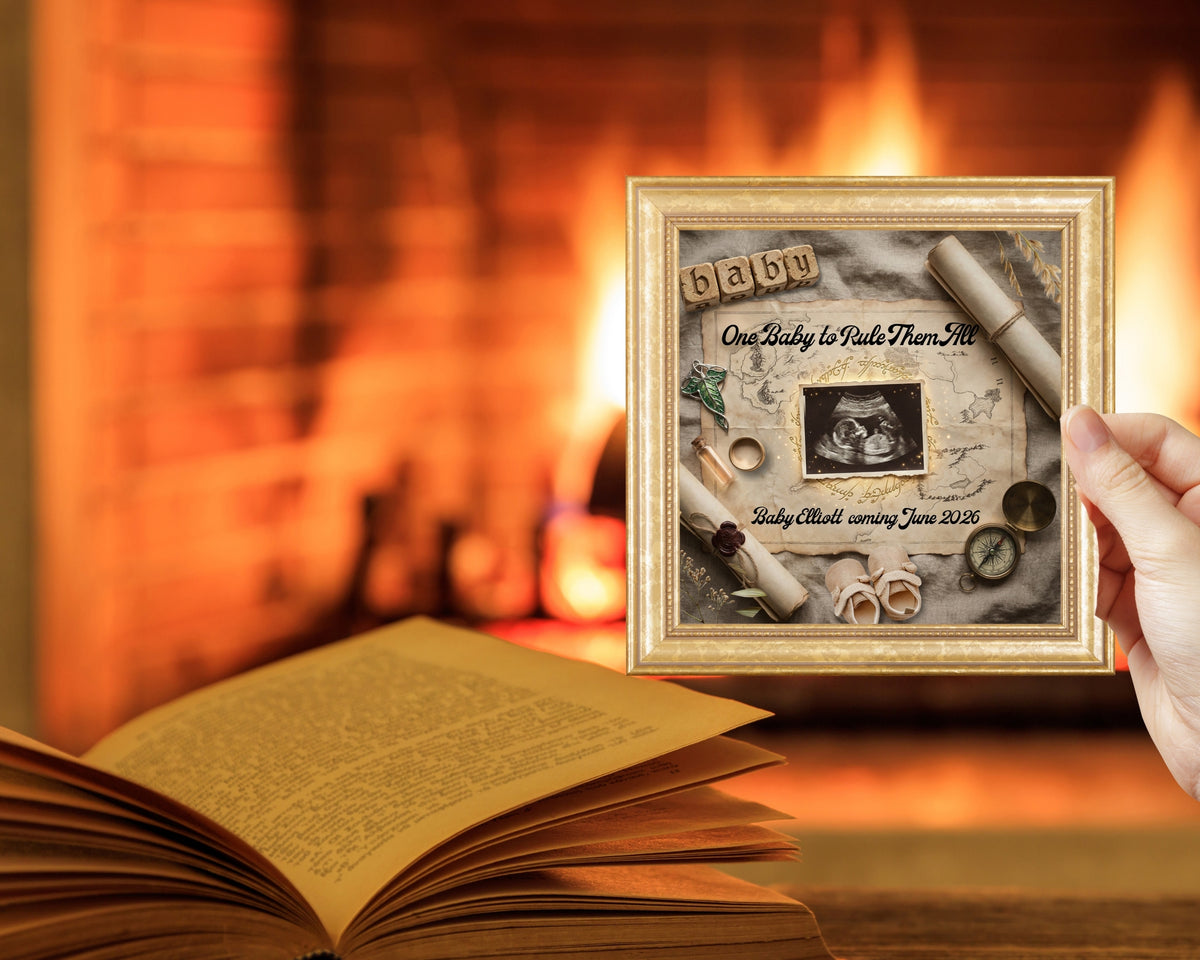 One Baby to Rule Them All Pregnancy Announcement, Lord of the Rings Baby Reveal, Fantasy Sonogram Social Media Announcement