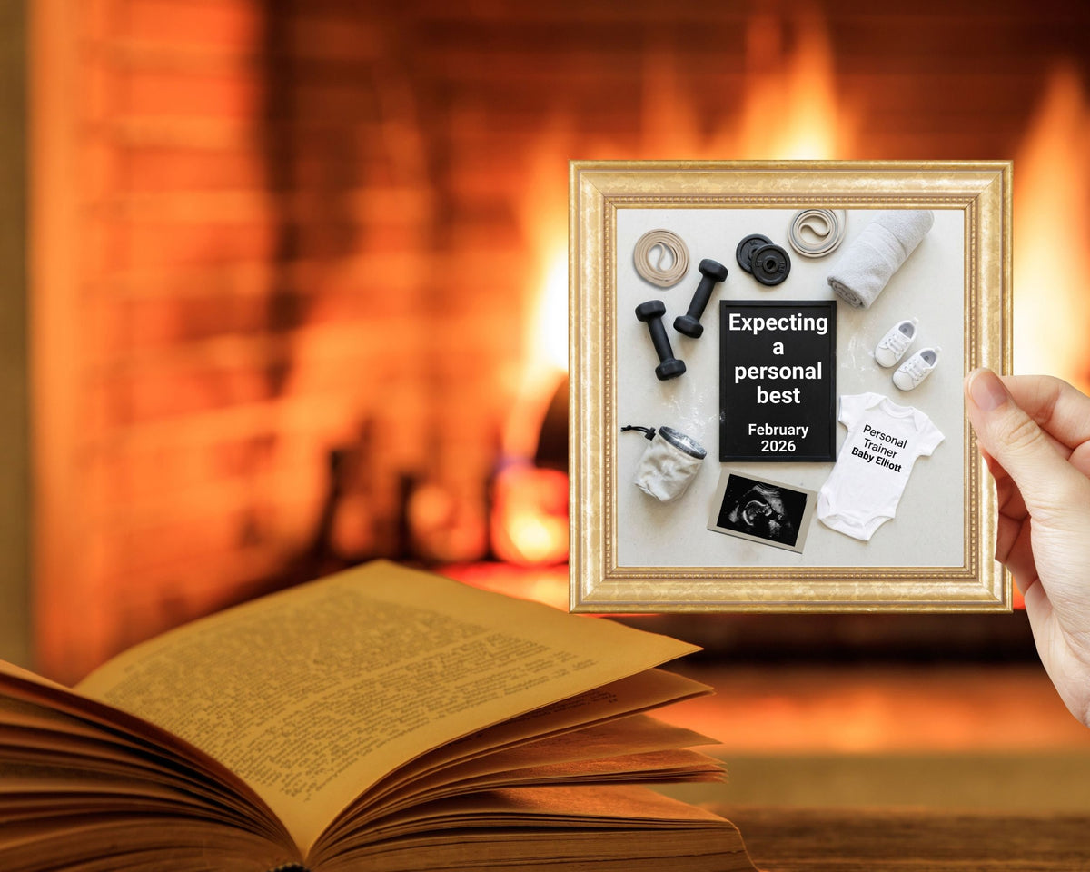 Gym Pregnancy Announcement Canva Template – Fitness Baby Reveal