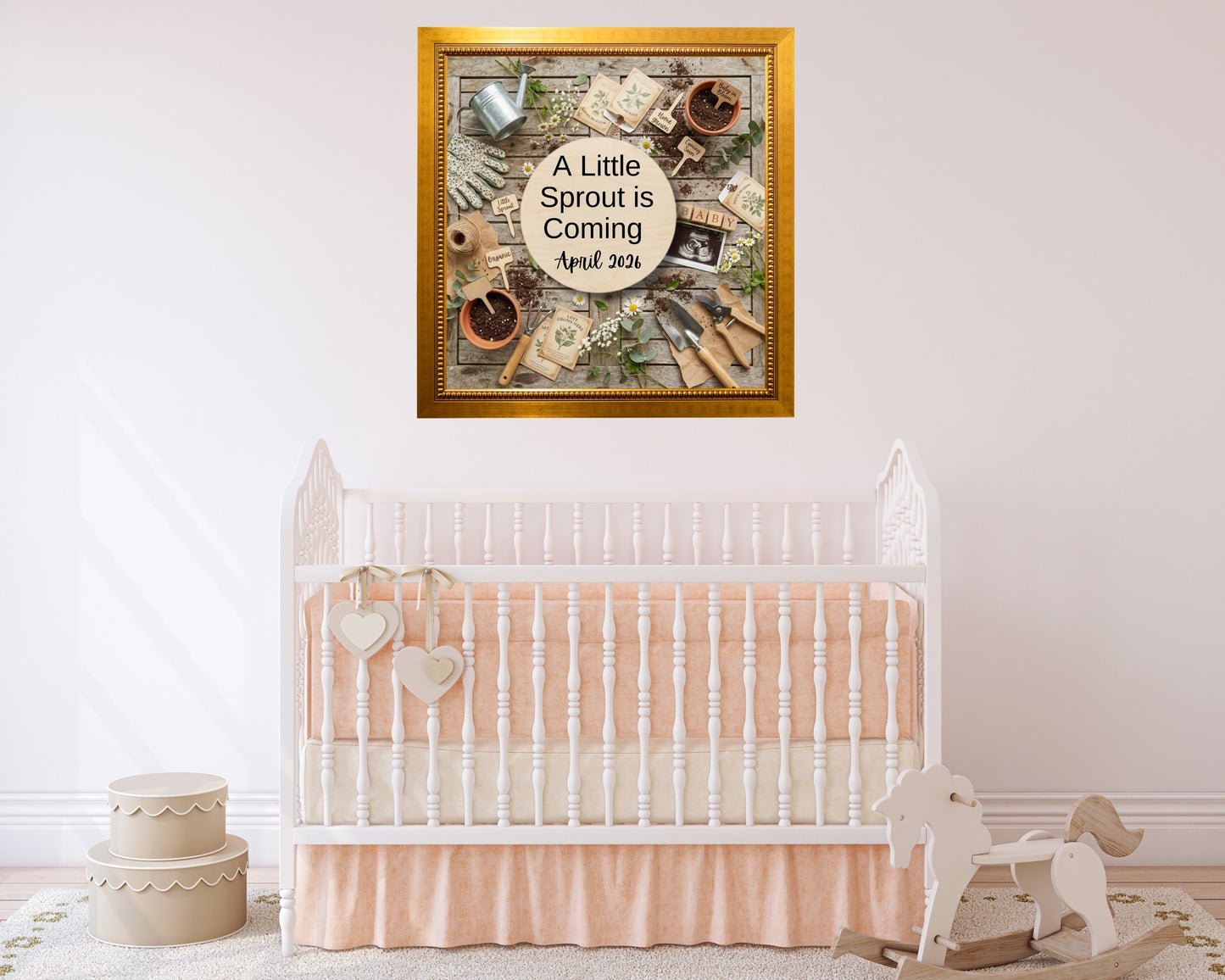Gardening Baby Announcement Template – Editable Canva Design