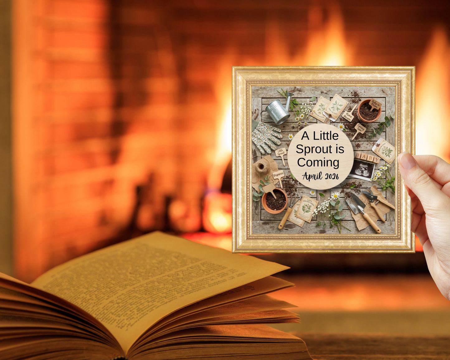 Gardening Baby Announcement Template – Editable Canva Design