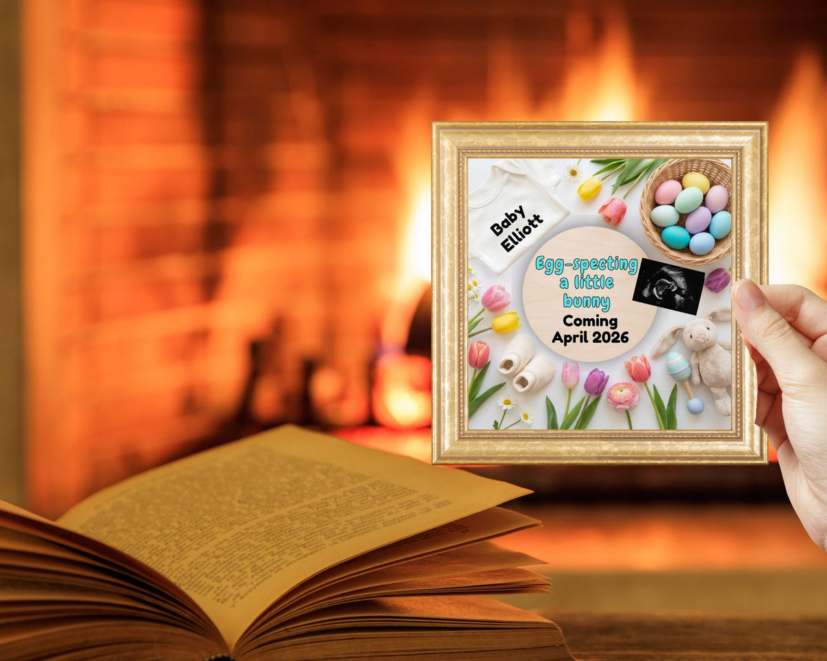 Editable Easter Baby Reveal • Egg-Specting Baby Announcement