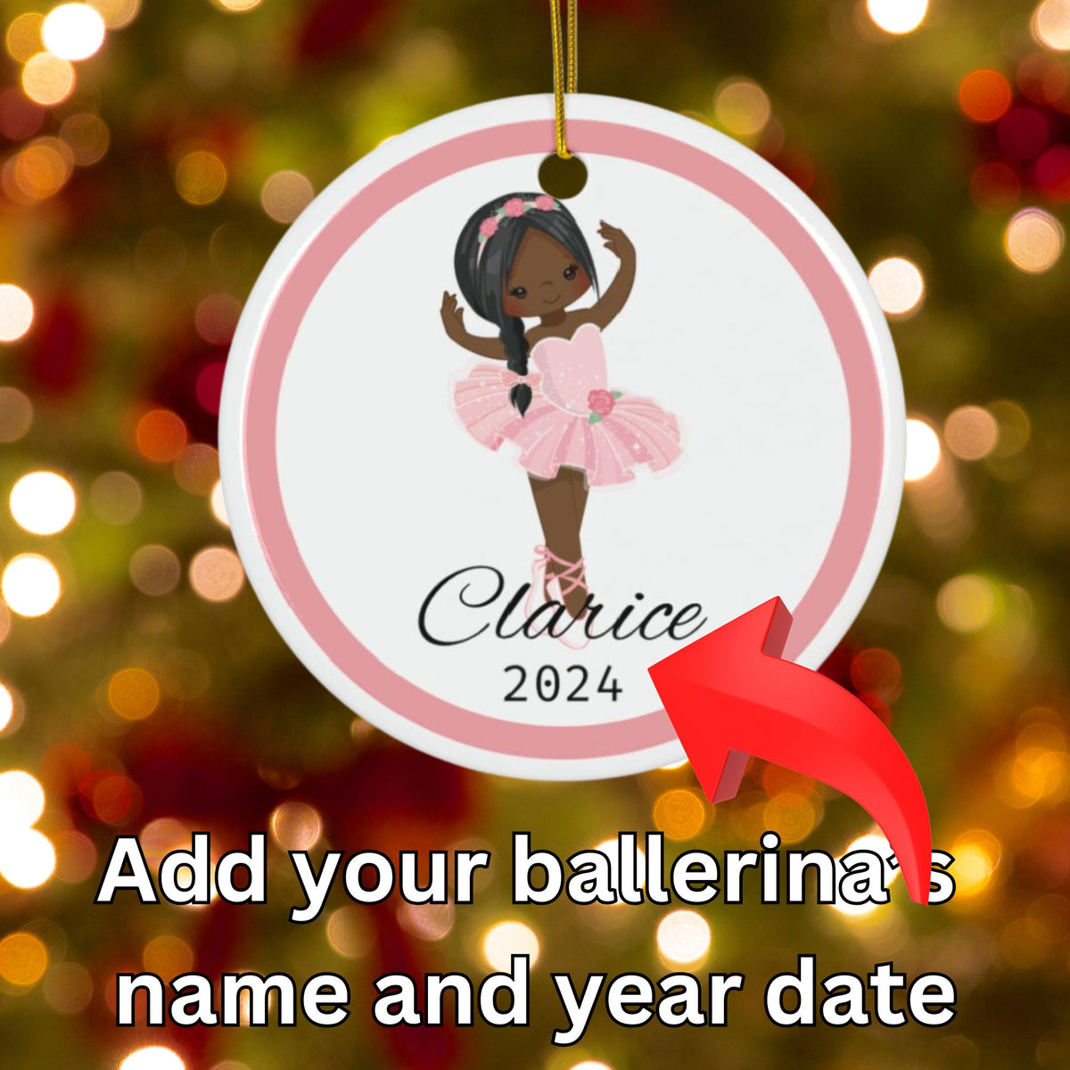 Ballerina Custom Christmas Ornament