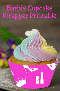 Barbie Cupcake Wrapper Printable