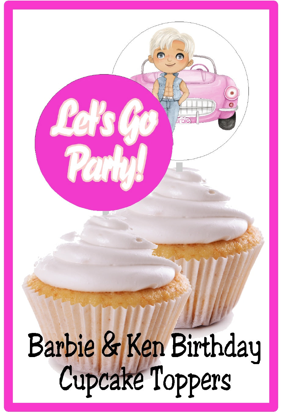 Barbie Birthday Cupcake Toppers Ages 1-16, 18, 21